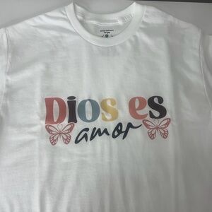 Christian "Dios es Amor" Faith T-Shirt | Inspirational Graphic Tee [Size S